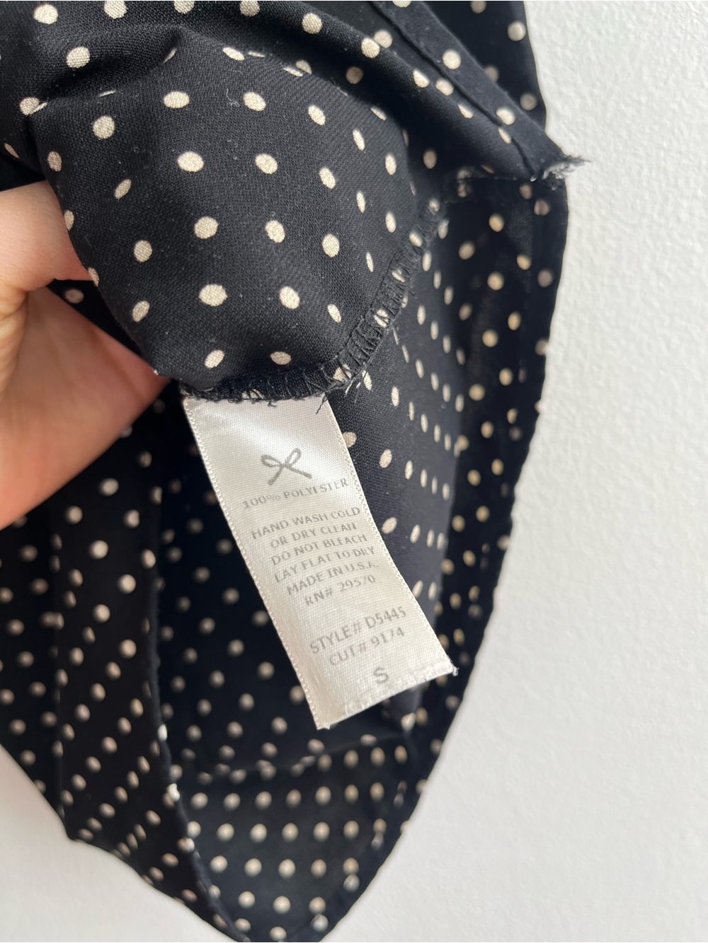 Everly Black Polka Dot Shift Dress | Minimalist French Girl Summer Dress Sz S - Picture 6 of 8